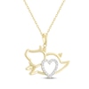 Thumbnail Image 2 of Diamond Heart Pig Necklace 1/10 ct tw 10K Yellow Gold 18&quot;