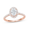 Thumbnail Image 1 of Now + Forever Lab-Grown Diamonds Oval-Cut Halo Engagement Ring 1-1/2 ct tw 14K Rose Gold