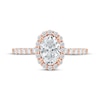 Thumbnail Image 3 of Now + Forever Lab-Grown Diamonds Oval-Cut Halo Engagement Ring 1-1/2 ct tw 14K Rose Gold