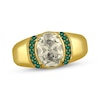 Thumbnail Image 1 of Men's KAY Lab-Grown Diamonds Oval-Cut Ring with Lab-Created Emeralds 3 ct tw 10K Yellow Gold