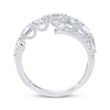 Thumbnail Image 4 of Emerald, Oval, Pear & Round-Cut Diamond Bypass Ring 1-1/2 ct tw 14K White Gold