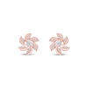 Thumbnail Image 2 of Diamond Pinwheel Stud Earrings 1/8 ct tw 10K Rose Gold