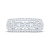 Thumbnail Image 3 of Now + Forever Marquise & Round-Cut Diamond Three-Row Anniversary Band 7/8 ct tw 14K White Gold