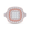 Thumbnail Image 3 of Now + Forever Princess-Cut Multi-Diamond Double Halo Engagement Ring 1 ct tw 10K Rose Gold