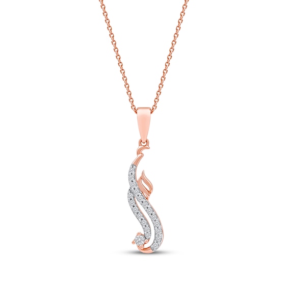 Diamond Arabic "Mom" Necklace 1/6 ct tw 10K Rose Gold 18"