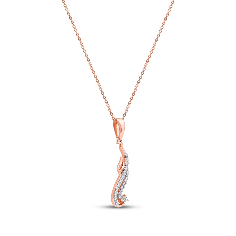 Main Image 2 of Diamond Arabic &quot;Mom&quot; Necklace 1/6 ct tw 10K Rose Gold 18&quot;