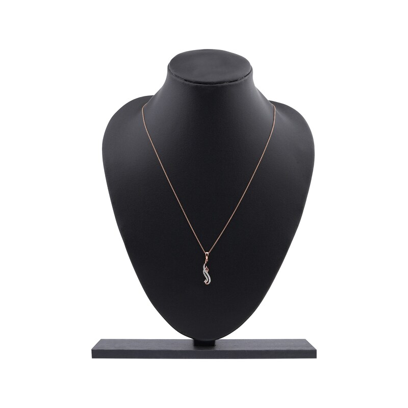 Main Image 5 of Diamond Arabic &quot;Mom&quot; Necklace 1/6 ct tw 10K Rose Gold 18&quot;
