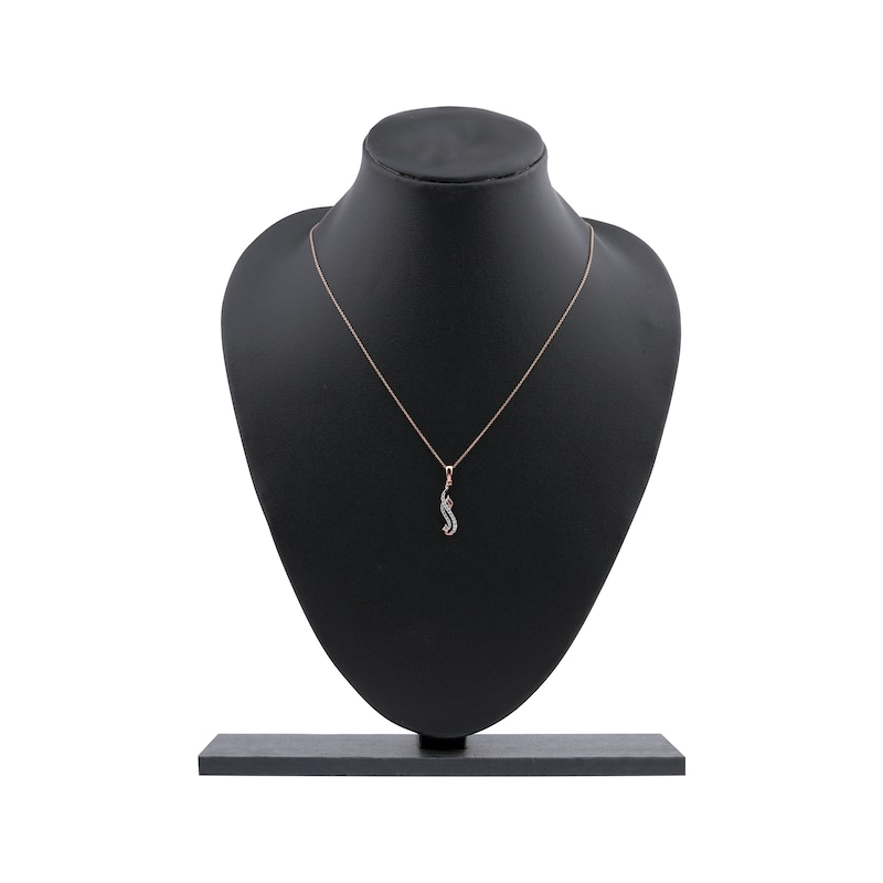 Main Image 6 of Diamond Arabic &quot;Mom&quot; Necklace 1/6 ct tw 10K Rose Gold 18&quot;