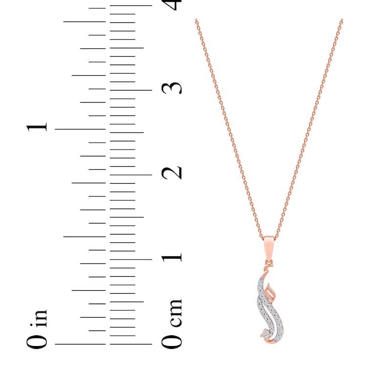 Main Image 7 of Diamond Arabic &quot;Mom&quot; Necklace 1/6 ct tw 10K Rose Gold 18&quot;