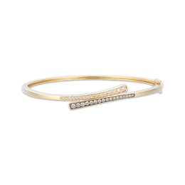 Le Vian Good Karma Diamond Bypass Bangle Bracelet 5/8 ct tw 14K Honey Gold 6.25"