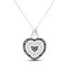 Thumbnail Image 1 of White & Black Diamond Heart Necklace 1/10 ct tw Sterling Silver 18&quot;