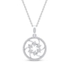 Thumbnail Image 1 of Diamond Openwork Circle Necklace 1/8 ct tw 10K White Gold 18"