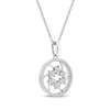 Thumbnail Image 2 of Diamond Openwork Circle Necklace 1/8 ct tw 10K White Gold 18"