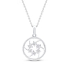 Thumbnail Image 3 of Diamond Openwork Circle Necklace 1/8 ct tw 10K White Gold 18"