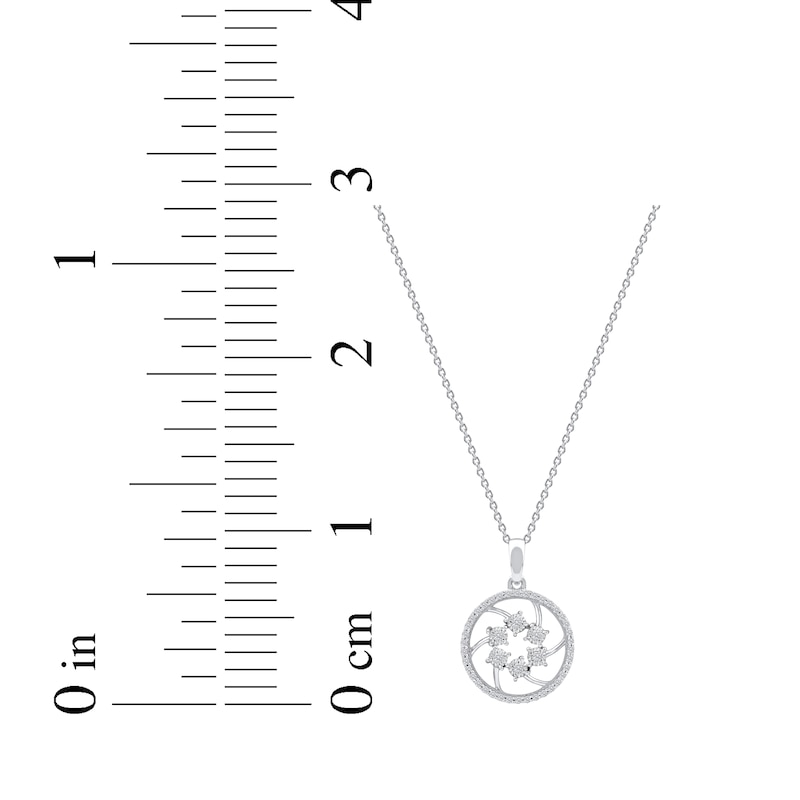 Main Image 7 of Diamond Openwork Circle Necklace 1/8 ct tw 10K White Gold 18"