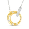 Thumbnail Image 1 of Diamond Link Circle Necklace 1/6 ct tw Sterling Silver & 10K Yellow Gold 18&quot;