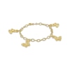 Thumbnail Image 1 of Puff Butterfly Charm Bracelet Hollow 14K Yellow Gold 7.5"