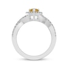 Thumbnail Image 3 of Pear-Shaped Citrine & White Lab-Created Sapphire Halo Ring Sterling Silver