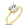 Thumbnail Image 2 of Cushion-Cut Aquamarine & Diamond Accent Ring 10K Yellow Gold
