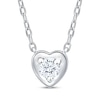 Thumbnail Image 1 of Round-Cut Diamond Solitaire Heart Necklace 1/8 ct tw Sterling Silver 18" (I/I2)