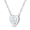 Thumbnail Image 2 of Round-Cut Diamond Solitaire Heart Necklace 1/8 ct tw Sterling Silver 18" (I/I2)