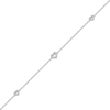 Thumbnail Image 2 of Diamond Heart Outline Station Anklet 1/8 ct tw 10K White Gold 10"