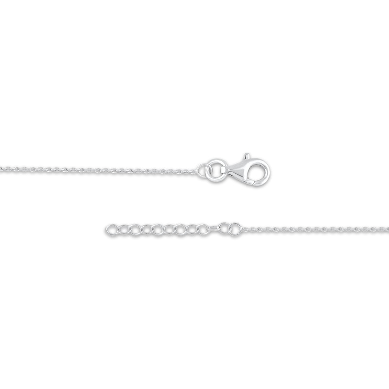 Main Image 3 of Diamond Heart Outline Station Anklet 1/8 ct tw 10K White Gold 10"