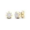 Thumbnail Image 1 of Diamond Mini Halo Stud Earrings 1/4 ct tw 10K Yellow Gold