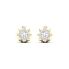 Thumbnail Image 2 of Diamond Mini Halo Stud Earrings 1/4 ct tw 10K Yellow Gold