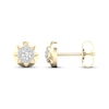 Thumbnail Image 3 of Diamond Mini Halo Stud Earrings 1/4 ct tw 10K Yellow Gold