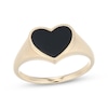 Thumbnail Image 1 of Heart-Shaped Black Onyx Signet Ring 10K Yellow Gold