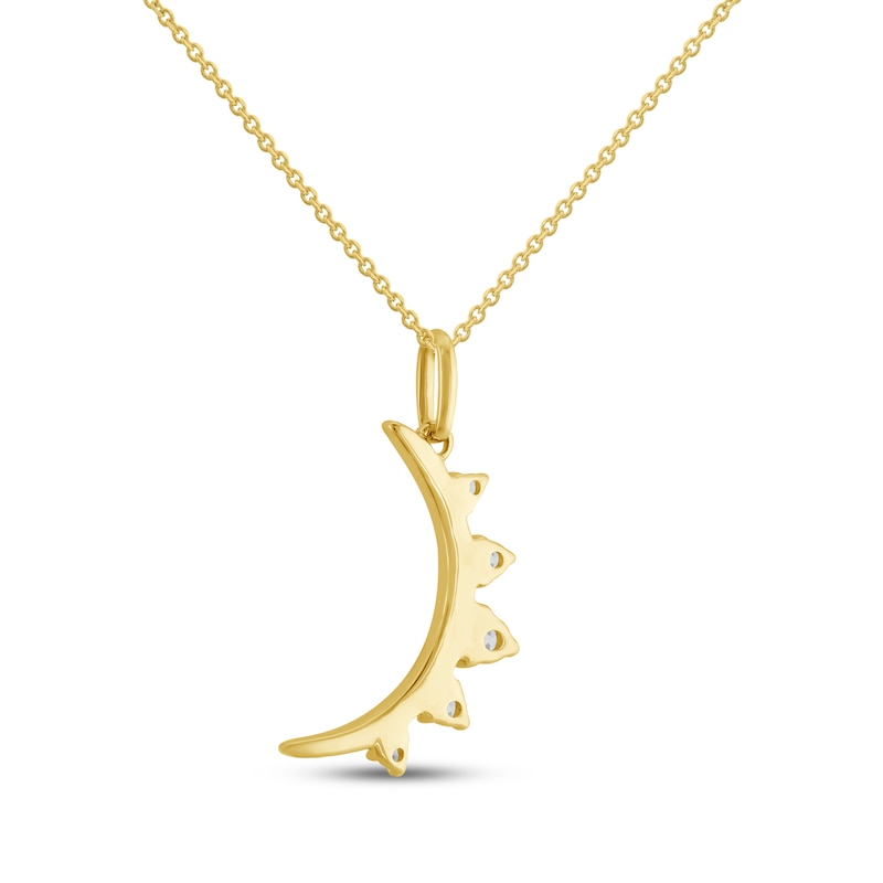 Main Image 3 of STUDIO BY KAY Diamond Crescent Moon Necklace 1/10 ct tw 24K Yellow Gold Vermeil Sterling Silver 18"