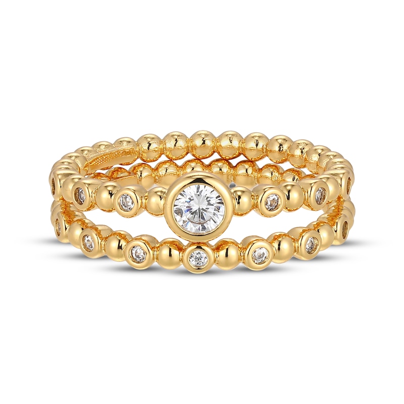 Main Image 3 of KAY x Rocksbox Lab-Grown Diamond Beaded Ring Set 1/4 ct tw 24K Yellow Gold Vermeil Sterling Silver
