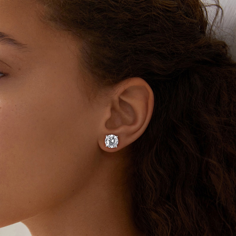 Main Image 4 of KAY Lab-Grown Diamond Solitaire Stud Earrings 5 ct tw 14K White Gold (F/VS2)