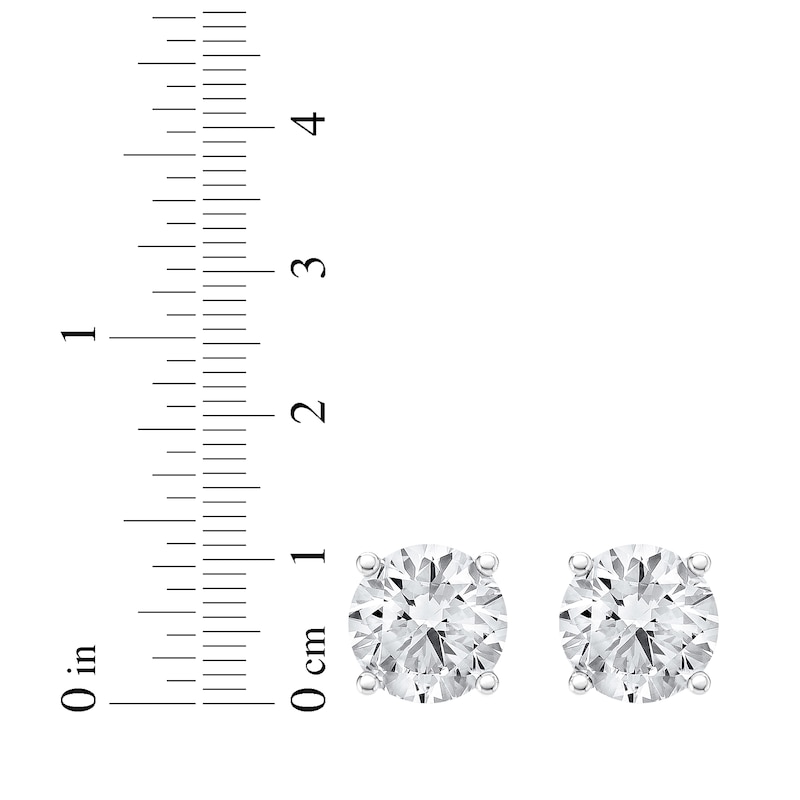 Main Image 5 of KAY Lab-Grown Diamond Solitaire Stud Earrings 5 ct tw 14K White Gold (F/VS2)