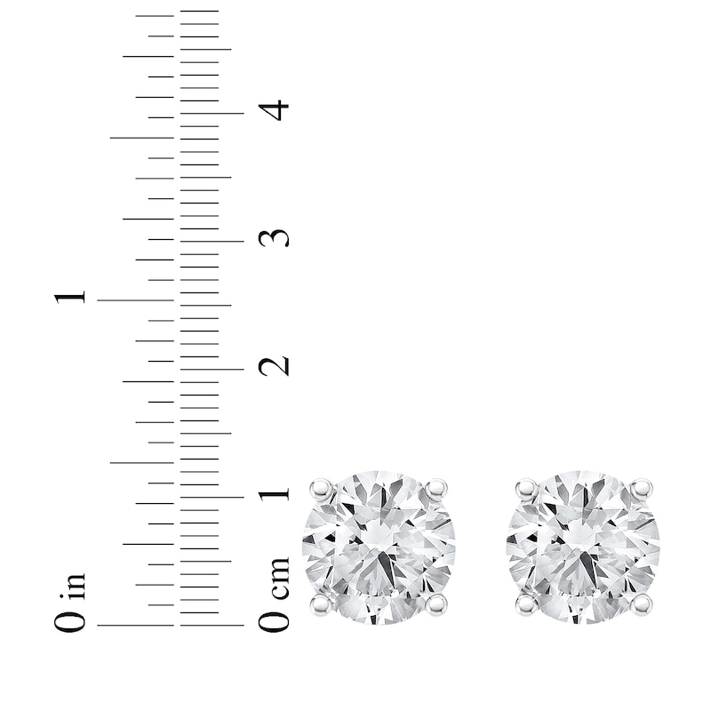 Main Image 5 of KAY Lab-Grown Diamond Solitaire Stud Earrings 6 ct tw 14K White Gold (F/VS2)