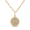 Thumbnail Image 1 of STUDIO BY KAY Diamond Star Medallion Necklace 1/10 ct tw 24K Yellow Gold Vermeil Sterling Silver 18"