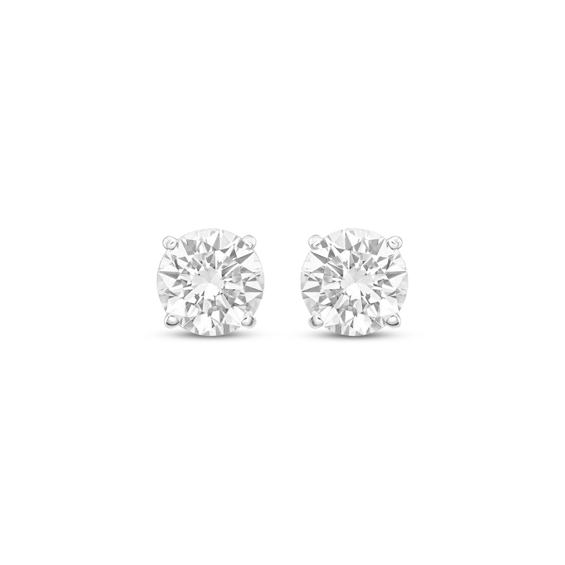 Main Image 2 of Round-Cut Diamond Solitaire Stud Earrings 1 ct tw 10K White Gold (I/I3)