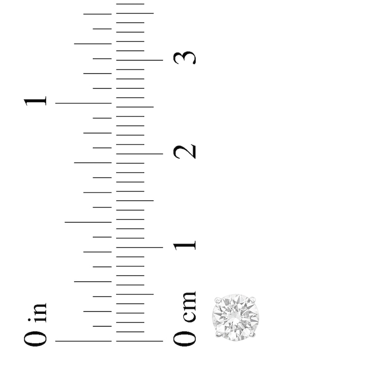 Main Image 5 of Round-Cut Diamond Solitaire Stud Earrings 1 ct tw 10K White Gold (I/I3)