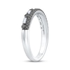 Thumbnail Image 2 of Now + Forever Black & White Diamond Two-Row Anniversary Ring 3/8 ct tw 10K White Gold