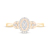 Thumbnail Image 4 of KAY LAB-Grown Diamonds Multi-Stone Oval Halo Promise Ring 1/5 ct tw 10K Yellow Gold
