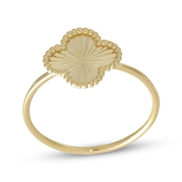 Italian Brilliance Diamond-Cut Clover Ring 14K Yellow Gold