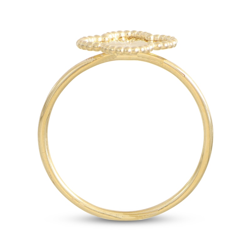 Main Image 3 of Italian Brilliance Diamond-Cut Clover Ring 14K Yellow Gold