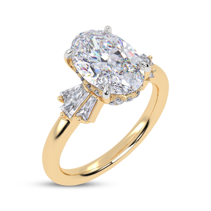 Main Image 2 of Now + Forever Lab-Grown Diamonds Oval-Cut Hidden Halo Engagement Ring 3-3/8 ct tw 14K Yellow Gold