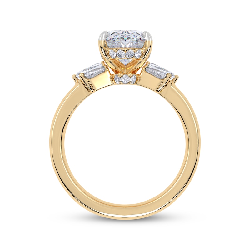 Main Image 3 of Now + Forever Lab-Grown Diamonds Oval-Cut Hidden Halo Engagement Ring 3-3/8 ct tw 14K Yellow Gold