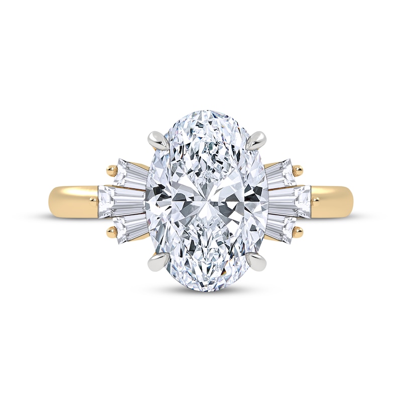 Main Image 4 of Now + Forever Lab-Grown Diamonds Oval-Cut Hidden Halo Engagement Ring 3-3/8 ct tw 14K Yellow Gold