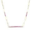 Thumbnail Image 1 of STUDIO BY KAY Pink Lab-Created Sapphire Ombré Bar Station Necklace 24K Yellow Gold Vermeil Sterling Silver 16"