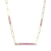 Thumbnail Image 2 of STUDIO BY KAY Pink Lab-Created Sapphire Ombré Bar Station Necklace 24K Yellow Gold Vermeil Sterling Silver 16"
