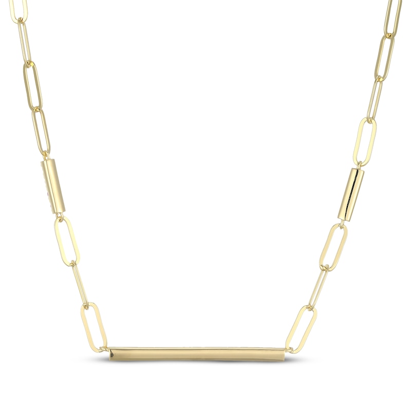 Main Image 3 of STUDIO BY KAY Pink Lab-Created Sapphire Ombré Bar Station Necklace 24K Yellow Gold Vermeil Sterling Silver 16"