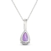 Thumbnail Image 3 of Pear-Shaped Amethyst & White Lab-Created Sapphire Necklace Sterling Silver 18"
